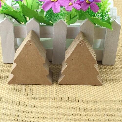 400pcs/lot kraft/white paper labels small Christmas tree gift tags for handwork small tag for gift card price list hand made la
