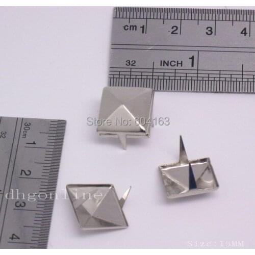 500 PCS 15mm 3/5'' Stud PYRAMID Biker Punk Rock Spot Nailhead leatherCraft Shoes Bag