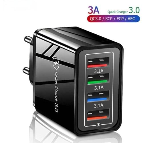 Quick Charge 3.0 For iPhone Charger Wall Fast Charging For Samsung S10 S9 S8 Plug Xiaomi Mi Huawei Mobile Phone Chargers Adapter