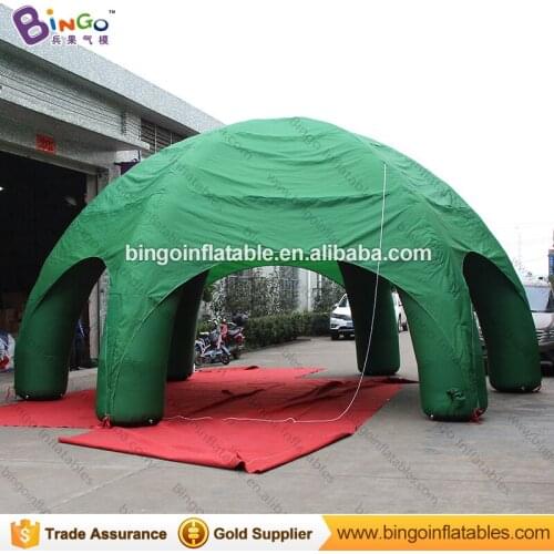 Free shipping 8M green Inflatable spider tent with 6 legs for outdoor event air lawn tent for picnic inflatable gazebo toy tent