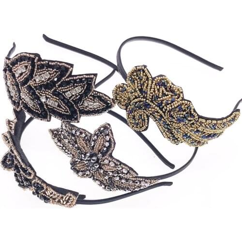Bohemian Vintage Beads Handmade Hairband Rhinestone SeedBeads Headband customized Hair Accessories