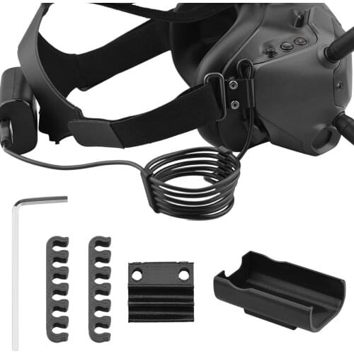 BRDRC 2in1 Power Cable Winder Organizer Battery Storage Case Back Clip for DJI FPV Goggles V2 Flying VR Glasses Accessories