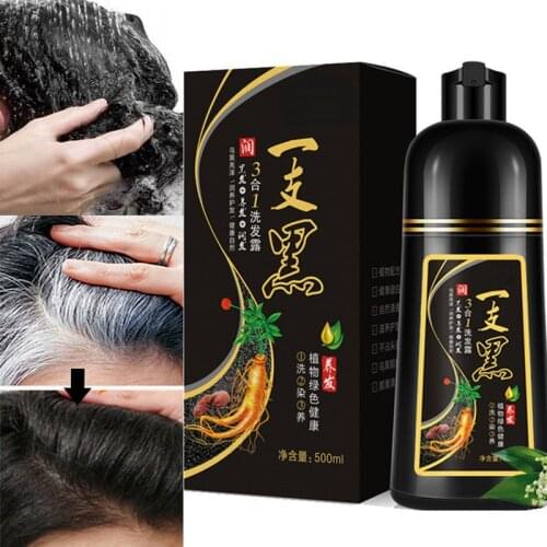 Black Shampoo Hair Cream Black Plant Bubble Hair Dye Not Stick To The Scalp Permanent Black Shampoo Hair Coloring Cream 500ml