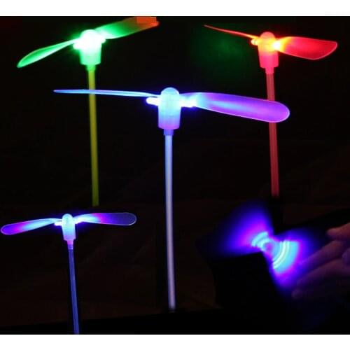 IWish 1PCS LED Lighted Emitting Bamboo Dragonfly Fly Raft Hand Flash Flying Fairy Saucer Arrow Hot Children Toys For Christmas