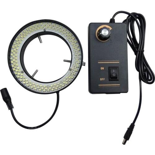 81mm Inner Diameter 156pcs LED Light Microscope Ring Lamp for Stereo Biological Zoom Microscope Brightness Adjustable