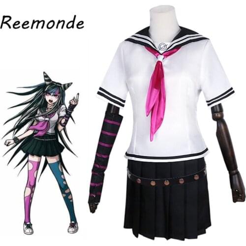 Game Danganronpa Cosplay Costume Ibuki Mioda Dangan Ronpa Full Set JK School Uniforms Sailor Suits Pleated Skirt Wigs Cos Girls