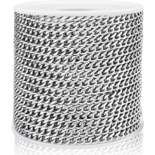 1 Meter Curb Cuban Link Necklace Clavicle Chain Pendant For Men and Women DIY Jewelry Making Accessories Bracelet Supplies