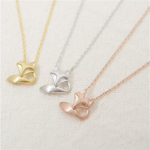 Fashion foxs head and tail pattern necklace necklaces for women design chain of clavicle