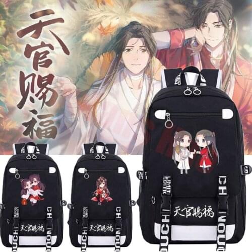 Anime Tian Guan Ci Fu Xie Lian cosplay Fashion Backpack Shoulder Bags Hua Cheng 3D Print School Bag Mochilas Student Backpack