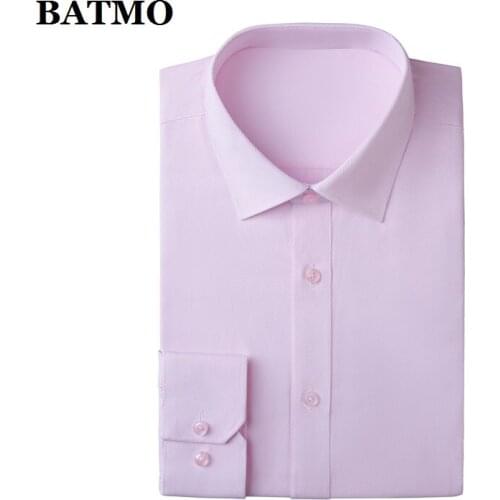 BATMO 2019 new arrival high quality cotton casual shirt men,mens business shirt ,plus-size 6813