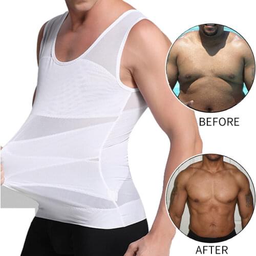 Mens Chest Compression Shirt Gynecomastia Vest Slimming Shirt Body Shaper Tank Top Corset for Man Shapewear