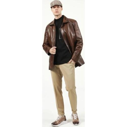 Mens Real Leather Lambskin Jacket Men Motorcycle winter coat Men Warm Genuine Leather Jackets large size suede casaco