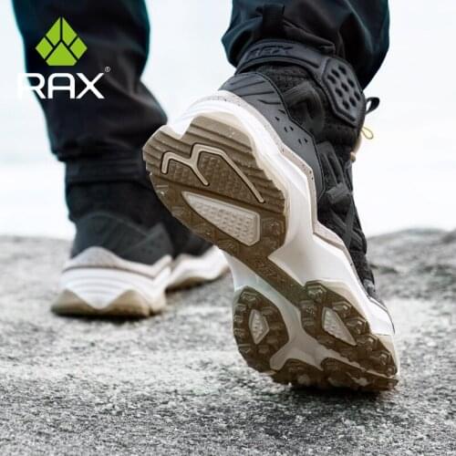 Rax Men Outdoor Hiking Boots Breathable Sports Shoes Wear-Resistant Hiking Shoes Anti-Slip Mountain Boots D0863