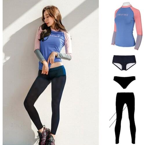 2020 Rashguard Womens 4-pieces surf swimwear UV protection Long Sleeve Padded shirts+shorts+pants swimsuit Basic Skin Sun Mens