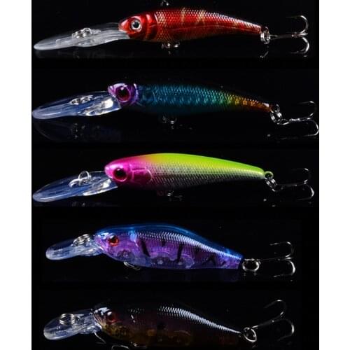 New 5pcs Mixed Fishing Lure Minnow Wobblers Hard Bait with Sharp Hooks Fishing Tackle Isca Artificial Bait Crankbait Swimbait