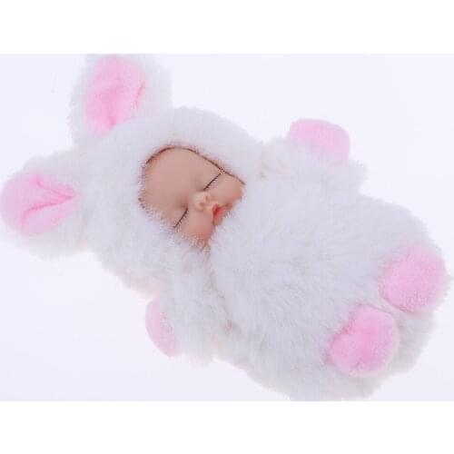 New Sleep Baby Doll Key Chains Car Keyring Bag Key Pendant Gift White