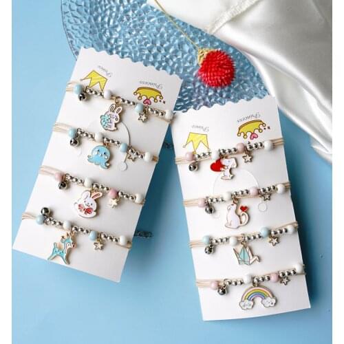 New Fashion Rainbow Bracelet Womens Cartoon Weaving Ceramic Jewelry Girl Friend Couple Student Gift