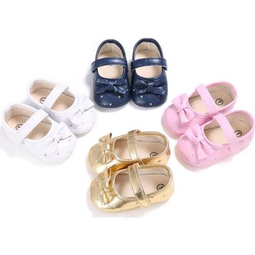 0-1 years old female baby solid color princess shoes soft bottom baby toddler shoes