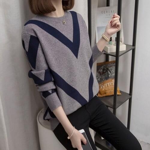 Casual thick big Autumn Winter Oneck oversize Sweater Pullover Women warm chic female loose cashmere Basic wool Sweaters 4XL