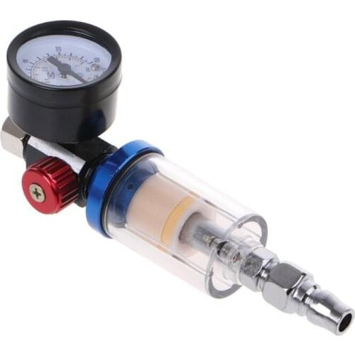 Scratch Air Pressure Regulator Gauge Spray Gun & In-line Water Trap Filter Tool