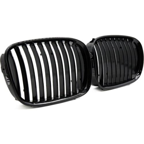 Racing 2Pcs OEM Style Car Front Black Wide Kidney Grille Grill for BMW E39 5 series 1997 1998 1999 2000 2001 2002 2003 525i 528i