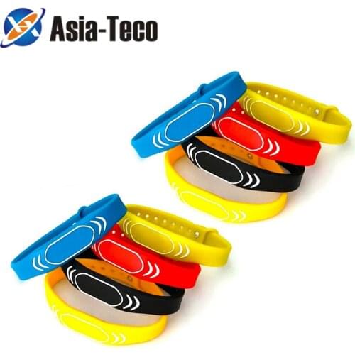 10pcs 125khz RFID TK4100 Tags Sauna Room Key Ring ID Waterproof Adjustable Silicone Wristband Bracelet Keyfob Token