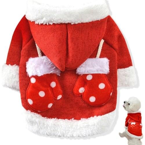 Legendog Christmas Dog Clothes Warm Dog Hoodies Jacket Santa Claus Thicken Dog Sweater Coat Soft Dog Costume Winter Pet Apparel