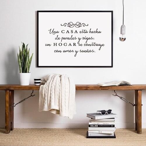 En este hogar Spanish Quote Wall Art Poster Canvas Painting Home Decor , Modern Minimalism Spanish Lettering Canvas Art Prints