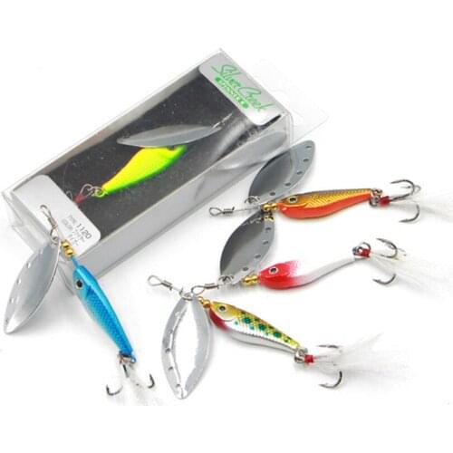 5pPcs VIB Fishing Lure Metal Spoon Jig Spinner 16g 8.5cm 3D Eyes Treble Hooks Wobbler For Ice Winter Fishing Accessories