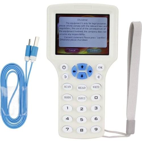 NFC Card Reader English 10 Frequency 125KHz RFID Writer Copier Duplicator 13.56MHz Encrypted Programmer for IC ID Cards with USB