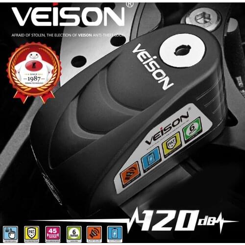 VEISON Motorcycle Alarm Brake Disc Lock for Vespa Gts Px Sprint Lx Benelli Honda Dio Pcx Reble Piaggio Mp3 Suzuki Yamaha YZF MT