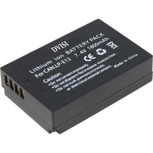 7.4V 1800mAh LP-E12 LP E12 Replaceable Camera Battery For Canon EOS M M2 100D Kiss X7 Rebel SL1 EOSM EOSM2 EOS100D