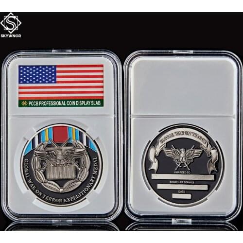 USA Military Branch of Service Global War On Terror Expeditionary US Eagle Metal Coin w/ Acrylic Protection