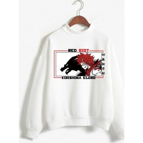 2021 Harajuku Sweatshirts My Hero Academia Kirishima Eijiro Red Riot Printed Men/women Hoodie Long Sleeve Sweatshirt