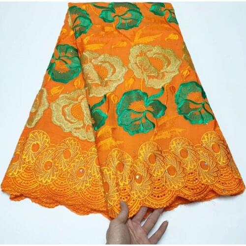 Party Q 2021Latest High Quality African Nigerian Tulle Lace Fabric Swiss Cotton Embroidery Guipure Dress Wedding Damask 5yards