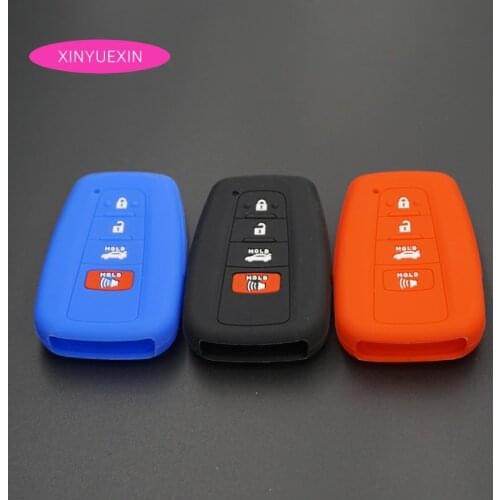 Xinyuexin For Toyota Prius Corolla RAV4 Silicone Rubber Car Key Fob Cover Case Shell Set Key Case for Car Car Styling 4 Buttons