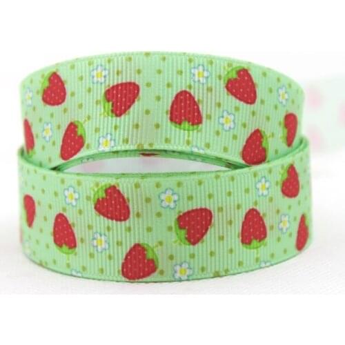 [ywuber] New Arrival 7/8" (22mm) Strawberry picture Grosgrain ribbon Printed ribbons DIY accessories 50 yards/roll Free shipping