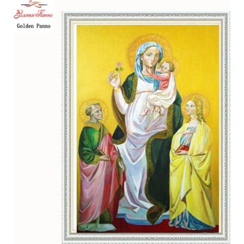 Golden Panno Needlework DIY DMC Cross stitch Sets For Embroidery kits Precise unprinted religion Patterns Counted Cross-stitch07