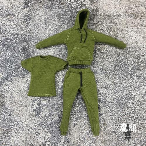1/12 Scale Male Hooded Sweater&Vest&Pant Clothes Set Fit 6inches Action Figure Dolls In Stock