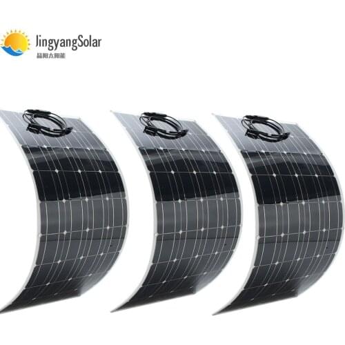 100w flexible solar panel 18vdc for 12v battery charge system kit 22% Efficient, clean new energy