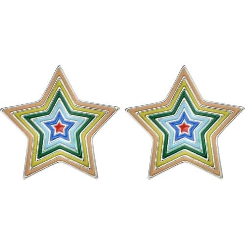 2020 New Fashion Temperament Pentagram Colorful Earrings Women/Girls Wedding Party Jewelry Gifts ER-465