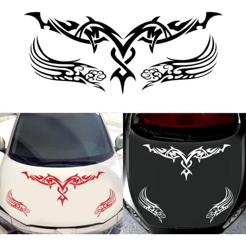 3PCS Fashion fire totems car stickers decoration creative front cover car sports car hood stripe sticker auto parts