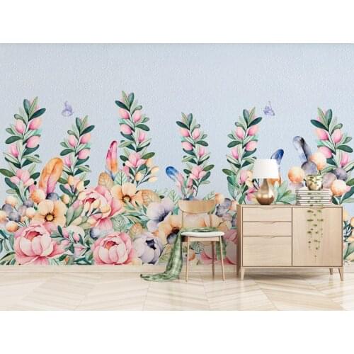 Beibehang Custom Rose flower vine feather Wallpaper 3D Photo Mural Bedroom Theme Hotel Restaurant 3D Wallpapers for living room