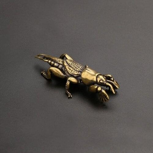 Antique Pure Copper Insect Figurines Miniatures Home Garden Decoration Creative Small Decor Ornaments Mini Tea Pet Copper Crafts