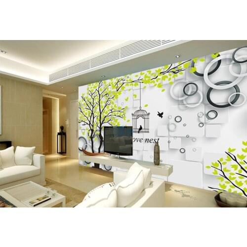 Custom large murals papel de parede,Fresh tree nest cage wallpapers,living room TV sofa wall Kids room restaurant 3d wallpaper