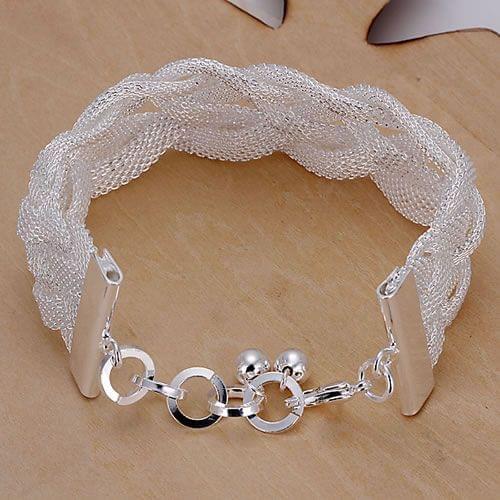 H253 free shipping bracelet, free shipping fashion jewelry Weaved Web Bracelet /bahajroa awvajoca silver color