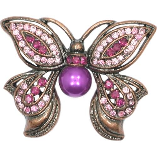 Rhinestone Brooch new Fashion beauty Women Zinc Alloy crystal exquisite butterfly insect pins hot sale party Gift man