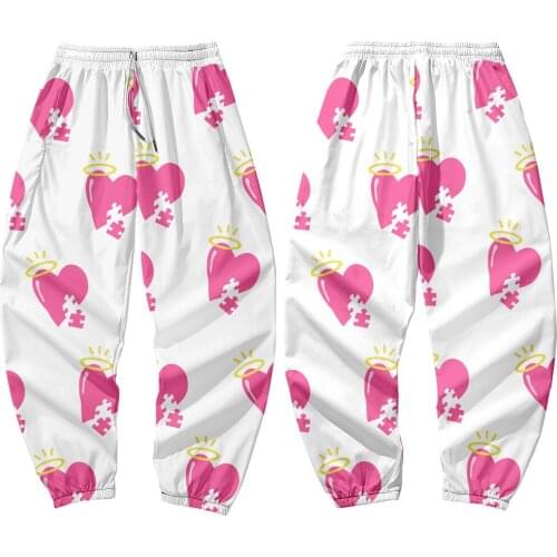 Love Heatr Printed Men White Black Japanese Style Pocket Cargo Pants Joggers Harajuku Sweatpant Hip Hop Trousers Plus Size 6XL