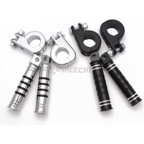 1 1/2" Motorcycle Highway Foot Pegs Engine Crash Bar Guards Clamp Footrest Mount Kit For Harley Bobber Chopper 38mm Universal
