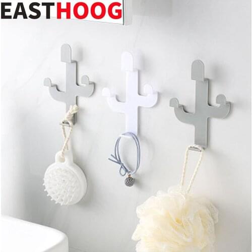 Creative Cactus Shape Key Cloth Gadgets Hooks Wall Door Self Adhesive Hanger Shower Holder Room Decorations Ornaments